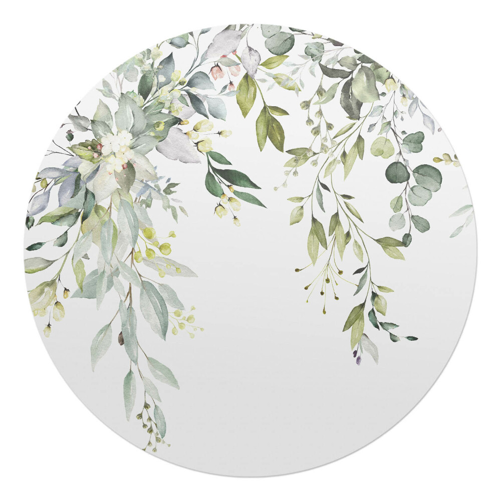 Ochranná podložka pod židli kulatá Jemné listy