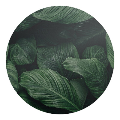 Ochranná podložka na podlahu kulatá Tropické listy