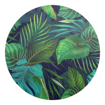 Podložka pod křeslo kulatá Tropické listy