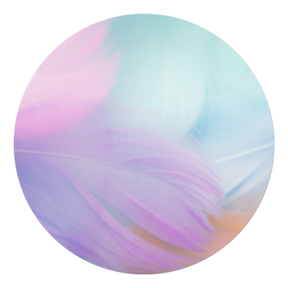 Ochranná podložka na podlahu kulatá Pastelové peří