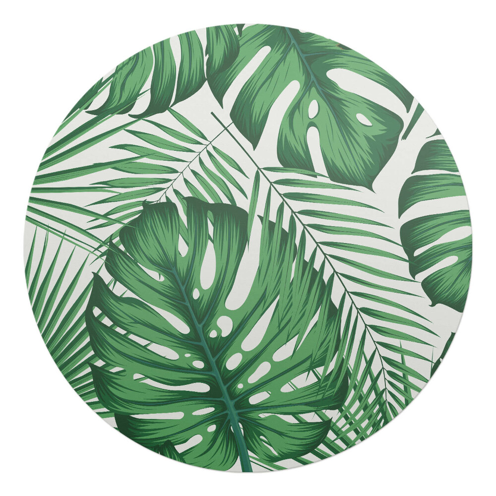Podložka pod křeslo kulatá Tropické listy