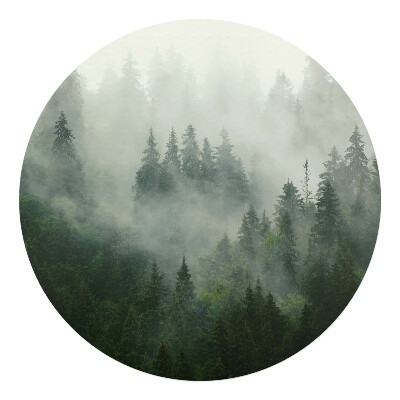 Ochranná podložka pod židli kulatá Mlžný jehličnatý les