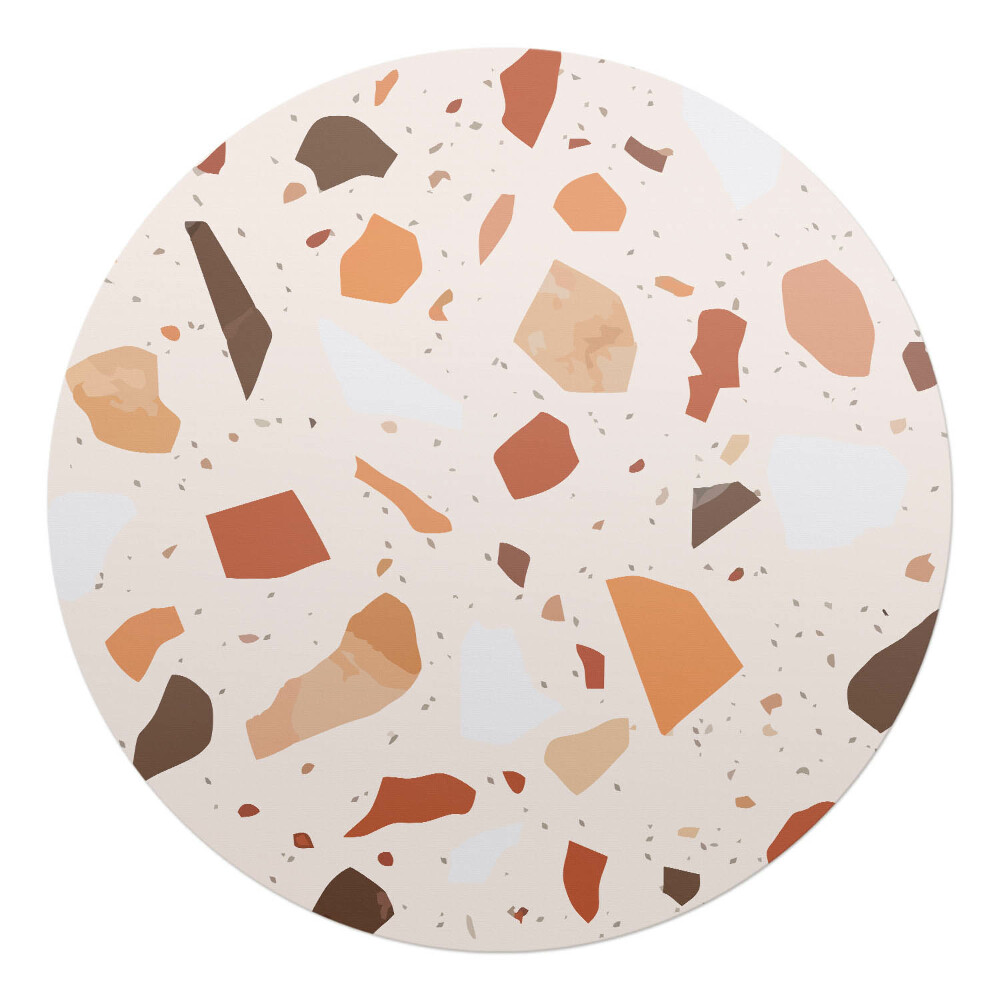 Ochranná podložka pod židli kulatá Abstraktní teraco