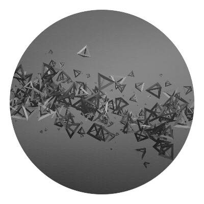 Ochranná podložka pod židli kulatá Trojúhelníkový chaos