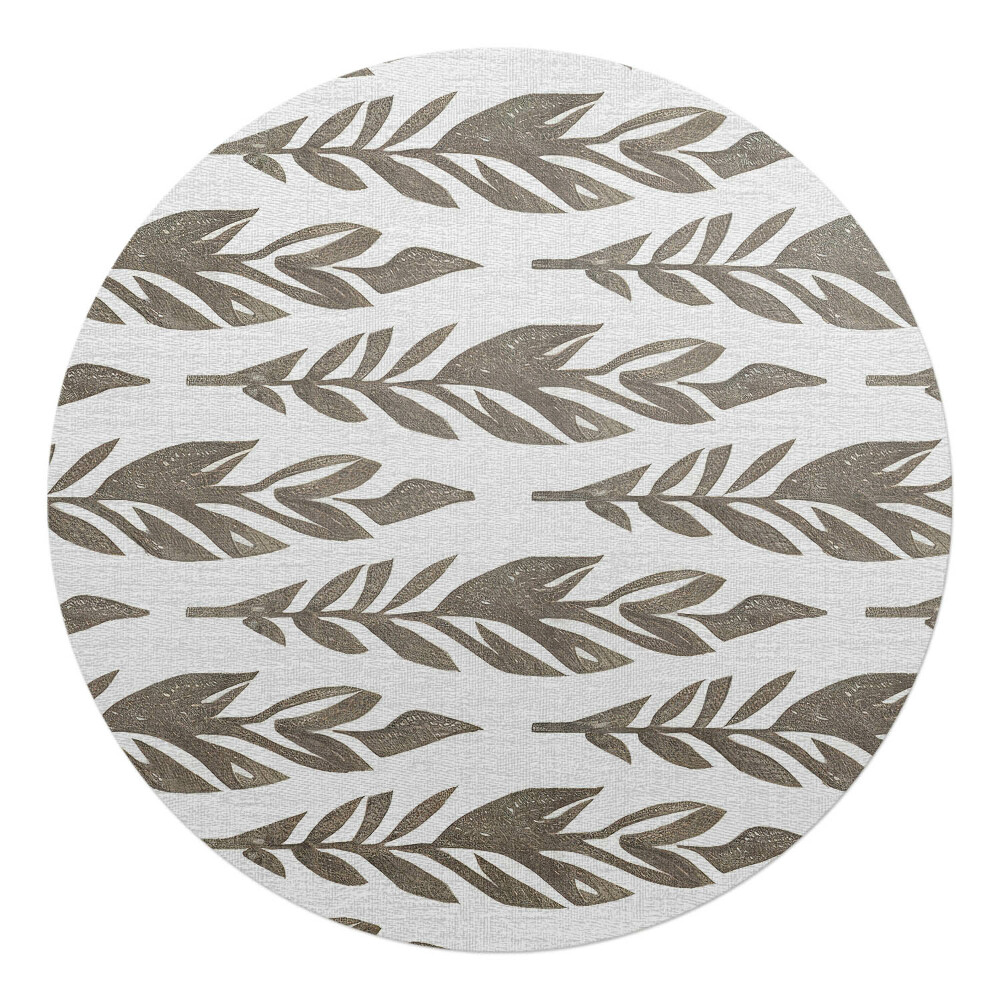 Podložka pod židli kulatá Listy v řadách