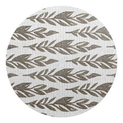 Podložka pod židli kulatá Listy v řadách