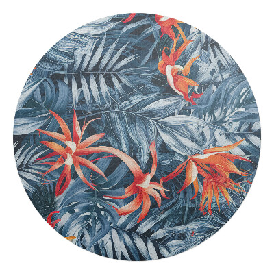 Ochranná podložka na podlahu kulatá Exotické listy a květy