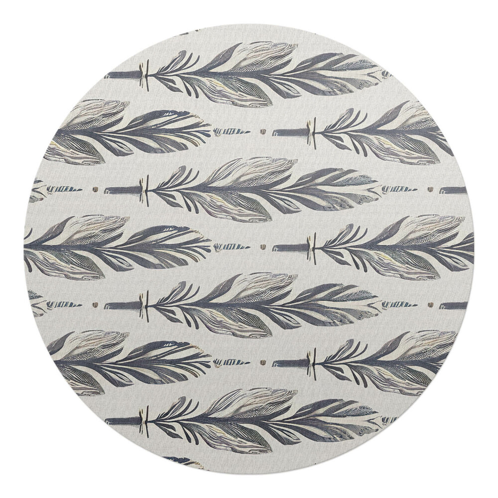 Podložka pod židli kulatá Peří v horizontálním uspořádání