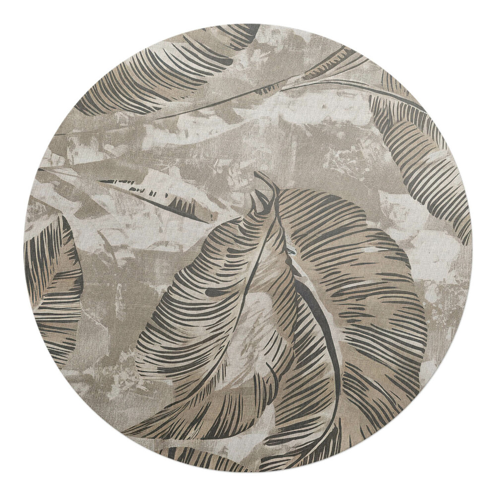 Podložka pod křeslo kulatá Listy na plátně