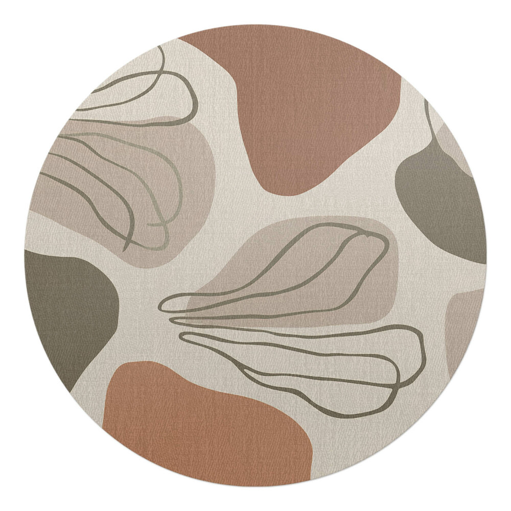 Podložka pod židli kulatá Abstraktní linie