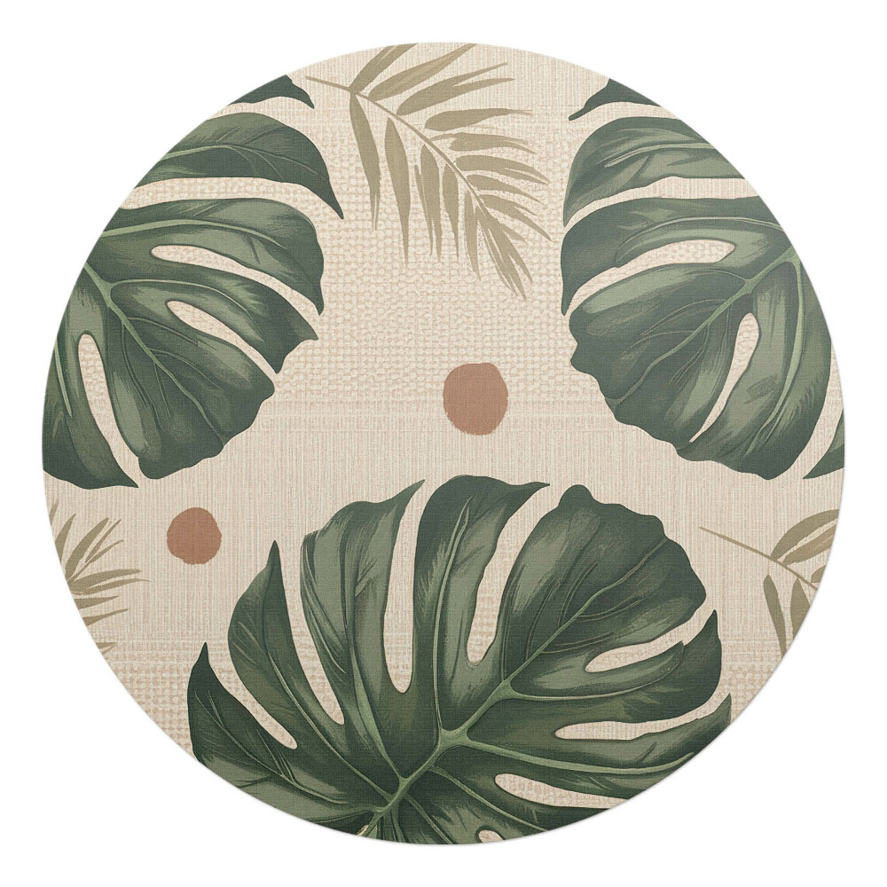 Ochranná podložka pod židli kulatá Tropické listy
