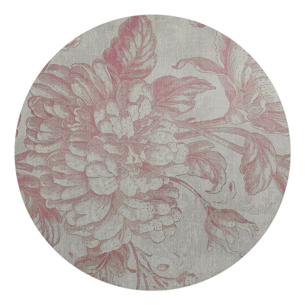 Podložka pod křeslo kulatá Retro květinový ornament