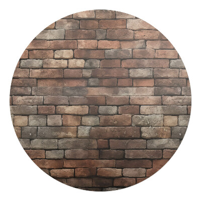 Podložka pod židli kulatá Retro cihlová zeď