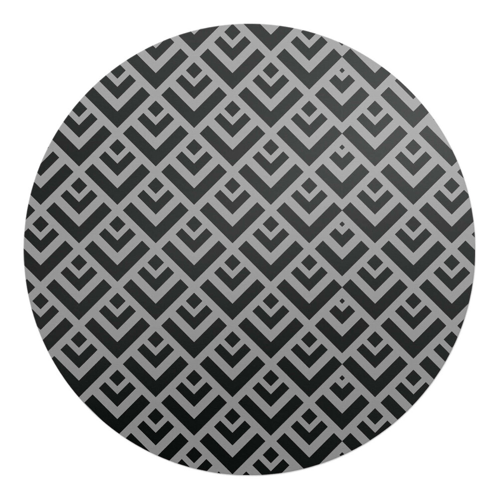 Ochranná podložka na podlahu kulatá Geometrický retro vzor