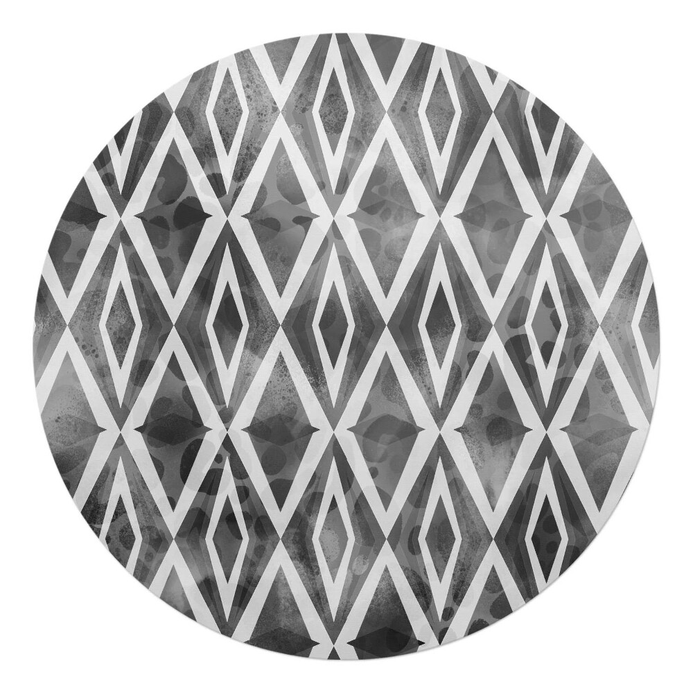 Ochranná podložka pod židli kulatá Geometrický retro vzor