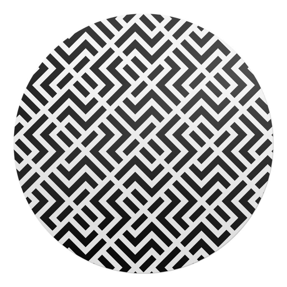 Podložka pod křeslo kulatá Geometrický cikcak