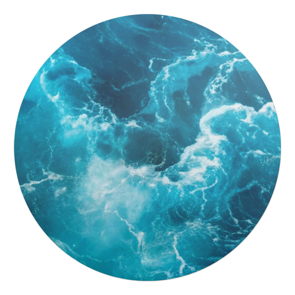 Ochranná podložka na podlahu kulatá Mořské vlny v pohybu