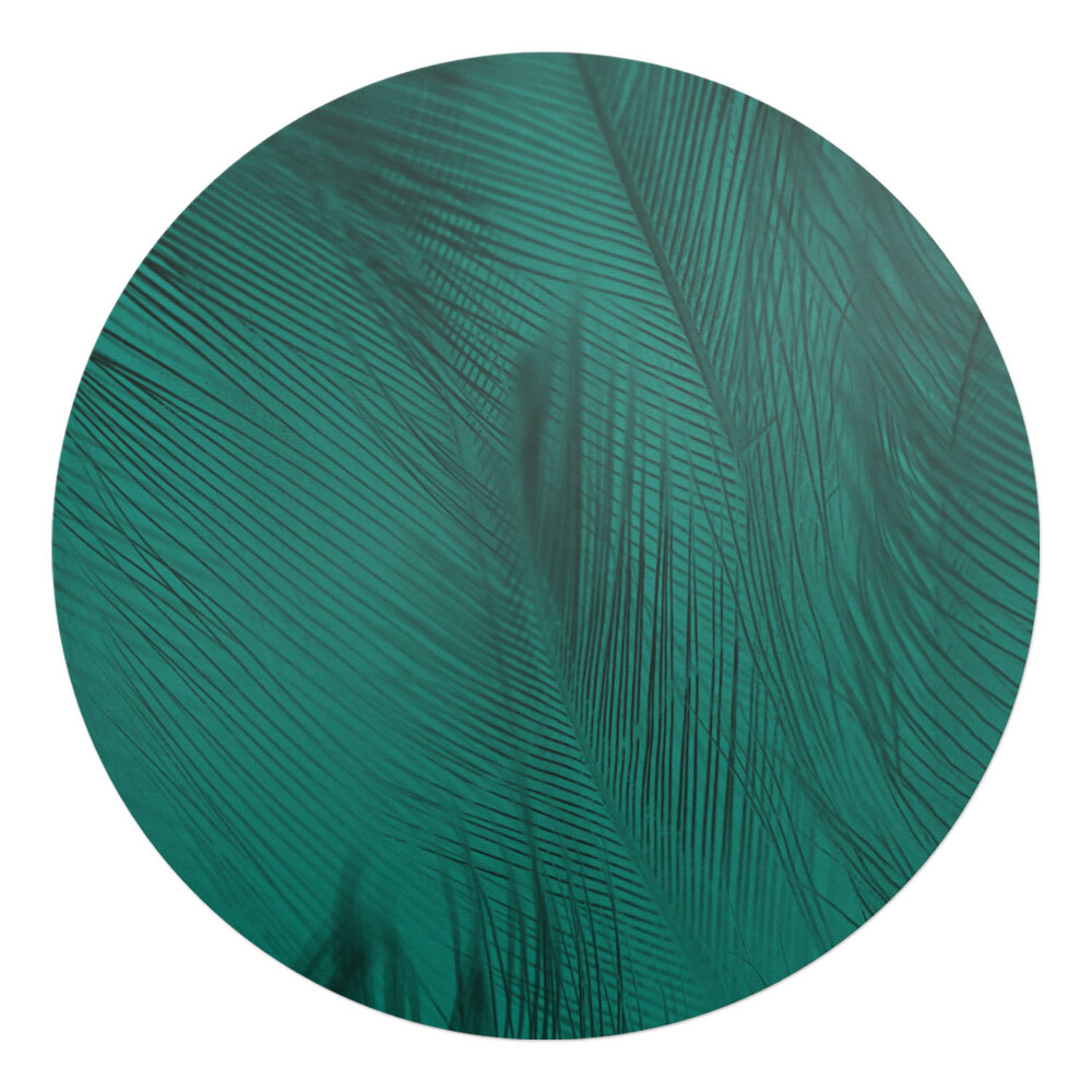 Ochranná podložka na podlahu kulatá Peří v odstínech