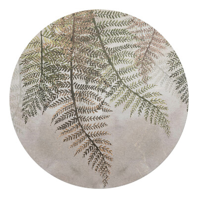 Ochranná podložka pod židli kulatá Listy kapradí