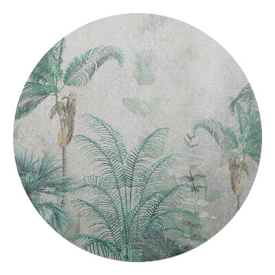 Podložka pod křeslo kulatá Palmy na pastelovém pozadí