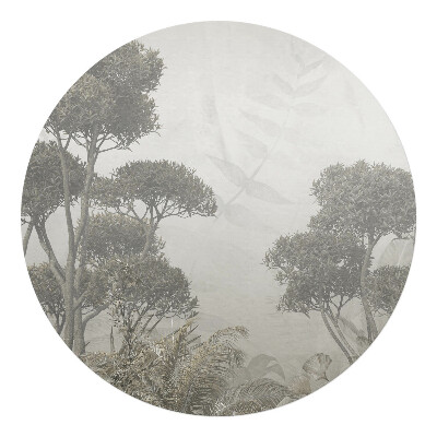 Podložka pod židli kulatá Jemný tropický les