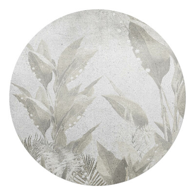 Podložka pod křeslo kulatá Decentní retro listy