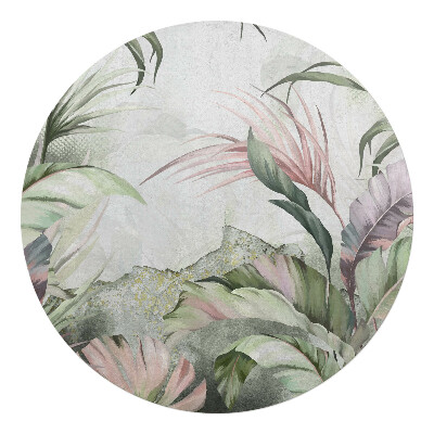 Ochranná podložka na podlahu kulatá Tropické listy