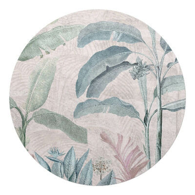 Podložka pod židli kulatá Exotické listy
