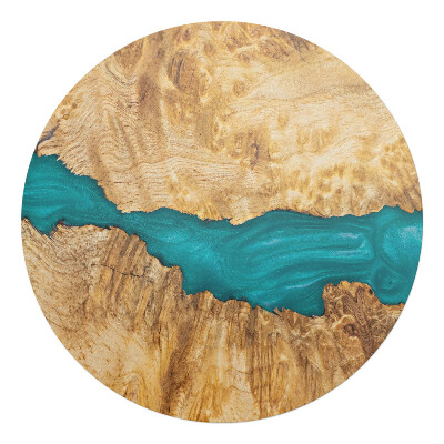 Ochranná podložka na podlahu kulatá Dřevěný vzor s pryskyřicí