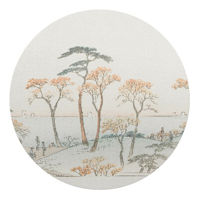 Podložka pod křeslo kulatá Stromy u vody