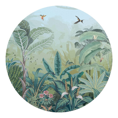 Ochranná podložka na podlahu kulatá Tropická džungle