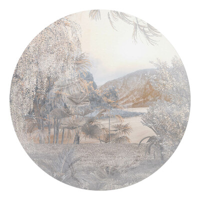 Podložka pod židli kulatá Pastelová krajina přírody