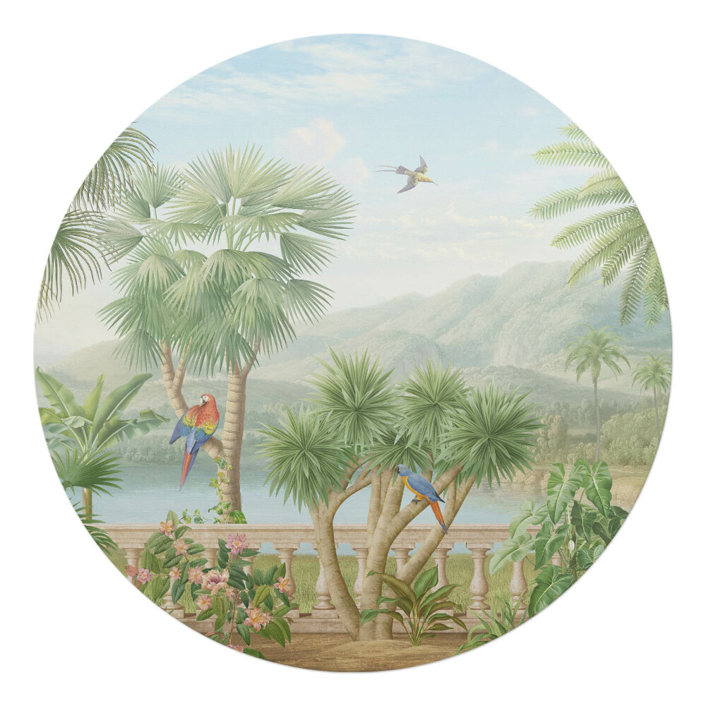 Podložka pod židli kulatá Tropická krajina