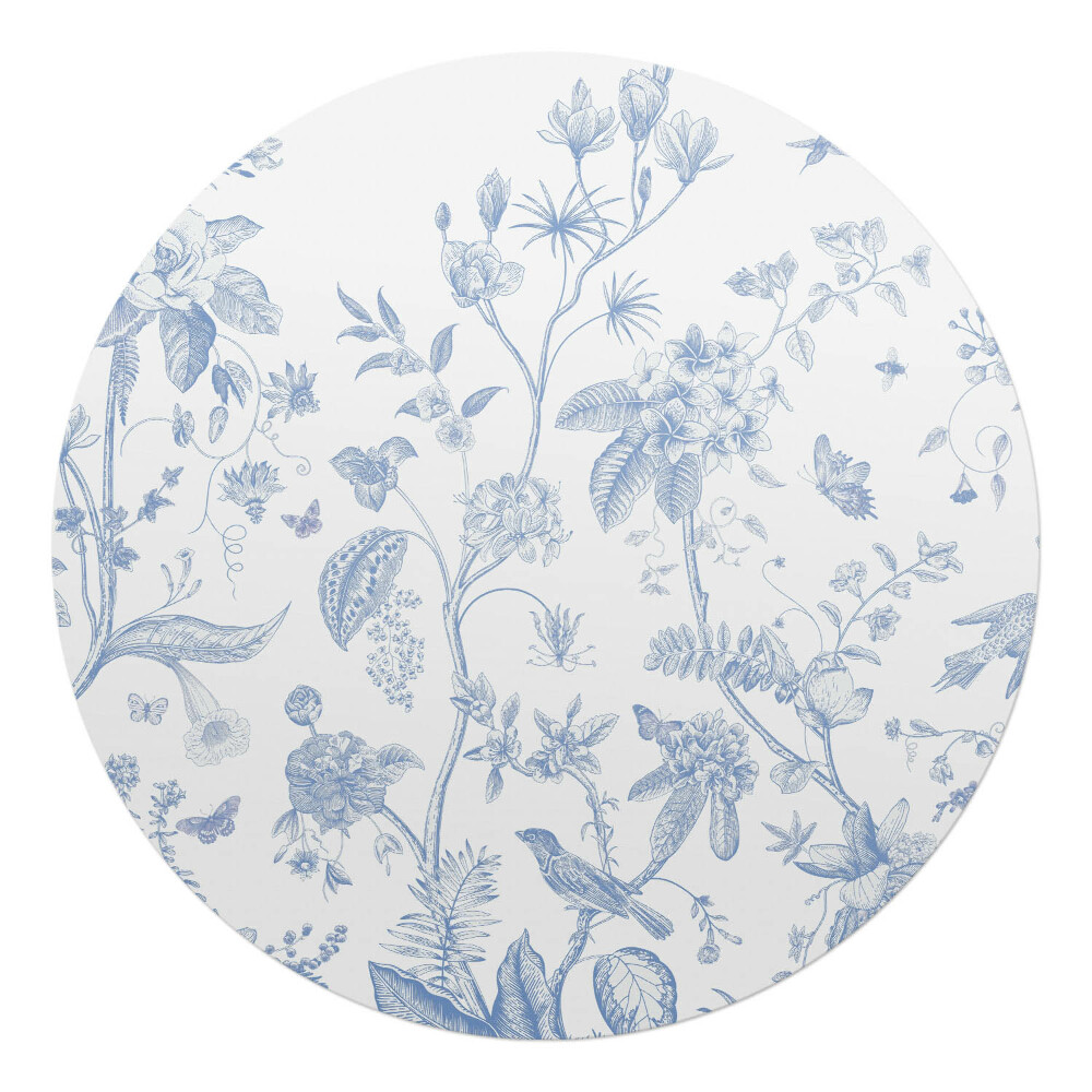 Ochranná podložka pod židli kulatá Vintage květinový vzor