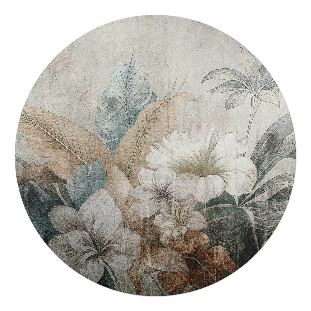 Podložka pod židli kulatá Vintage květinový vzor