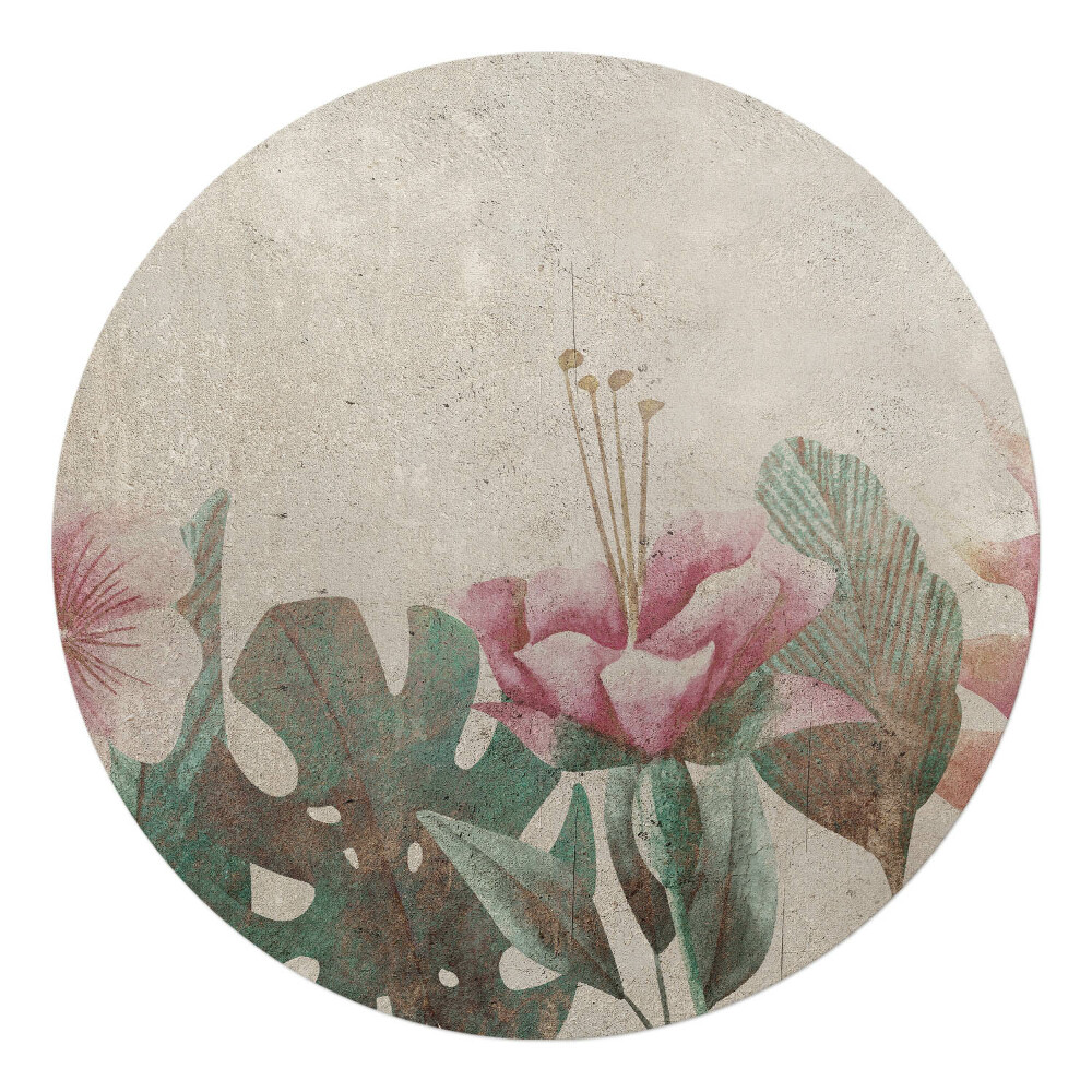 Ochranná podložka pod židli kulatá Vintage květinový vzor