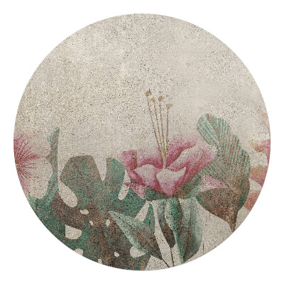 Ochranná podložka pod židli kulatá Vintage květinový vzor