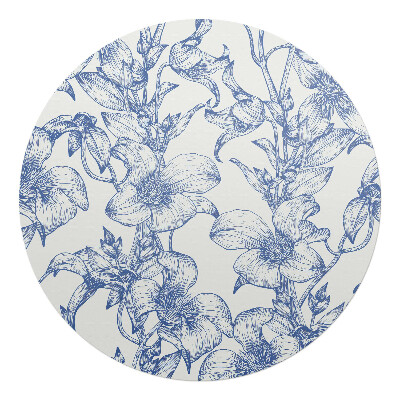 Ochranná podložka na podlahu kulatá Květinový vzor vinné révy