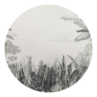 Ochranná podložka na podlahu kulatá Tropická ilustrace