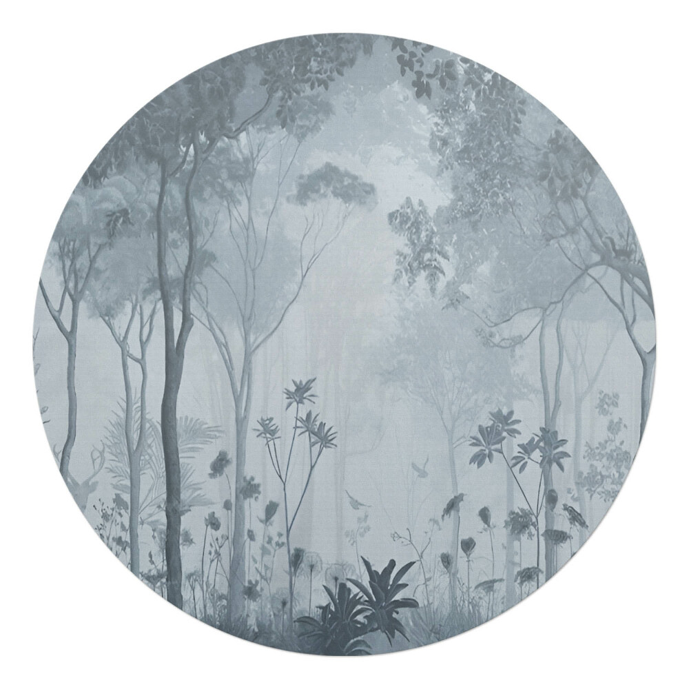 Podložka pod židli kulatá Lesní mlha krajina