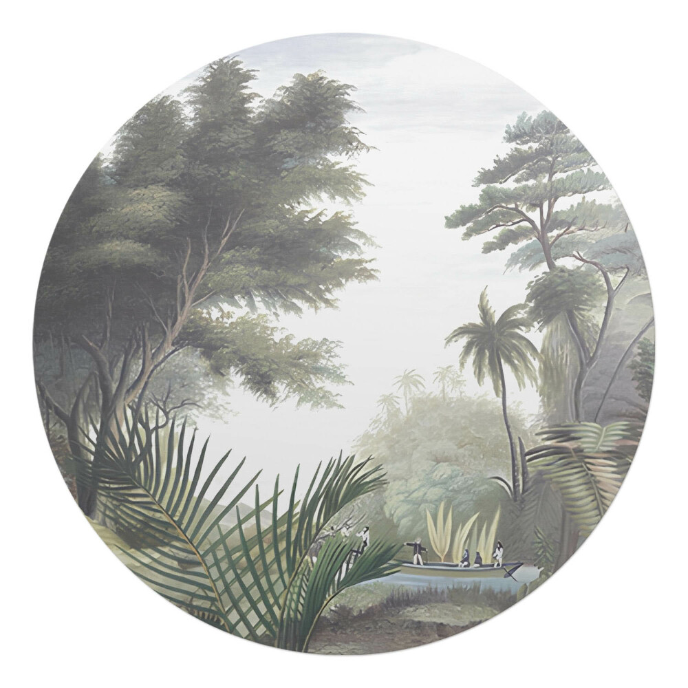 Ochranná podložka pod židli kulatá Tropická džungle