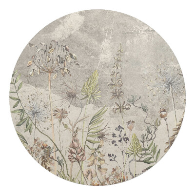 Ochranná podložka na podlahu kulatá Vintage rostlinný vzor