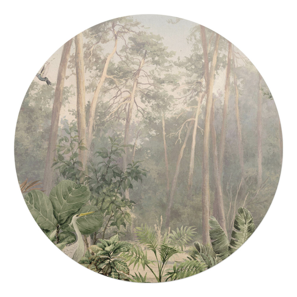 Podložka pod křeslo kulatá Lesní panorama