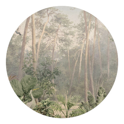 Podložka pod křeslo kulatá Lesní panorama