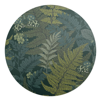 Podložka pod židli kulatá Lesní listí a motýli