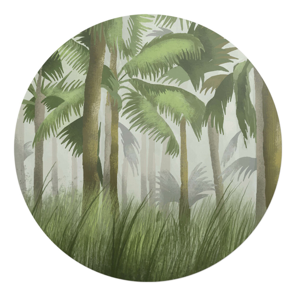 Ochranná podložka pod židli kulatá Tropický les