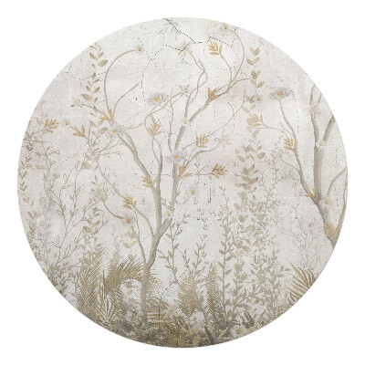 Podložka pod židli kulatá Jemné rostlinné vzory