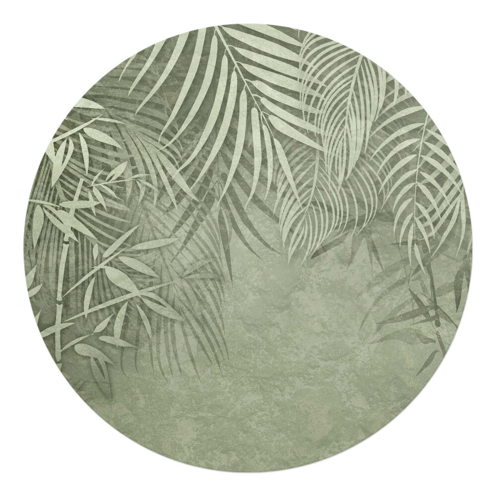 Podložka pod křeslo kulatá Tropické listy