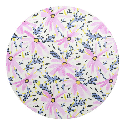 Podložka pod židli kulatá Květinový pastelový vzor