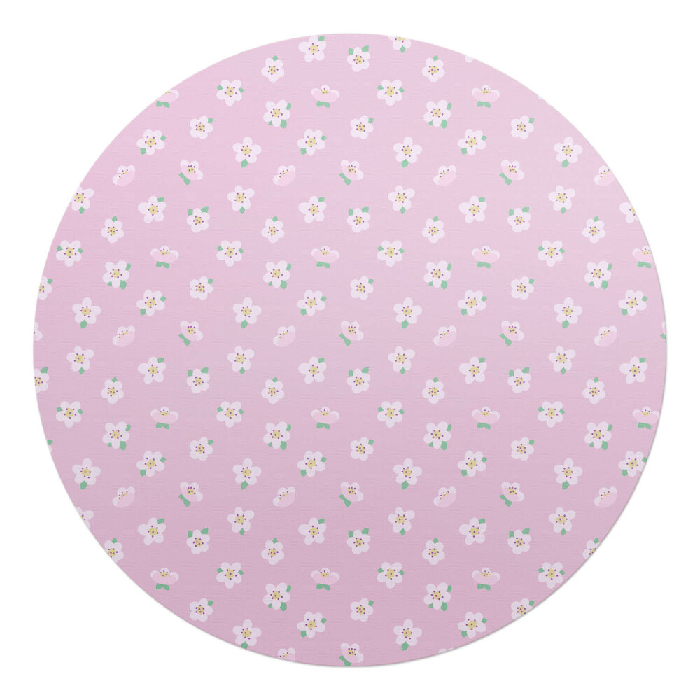 Podložka pod židli kulatá Květinový pastelový vzor